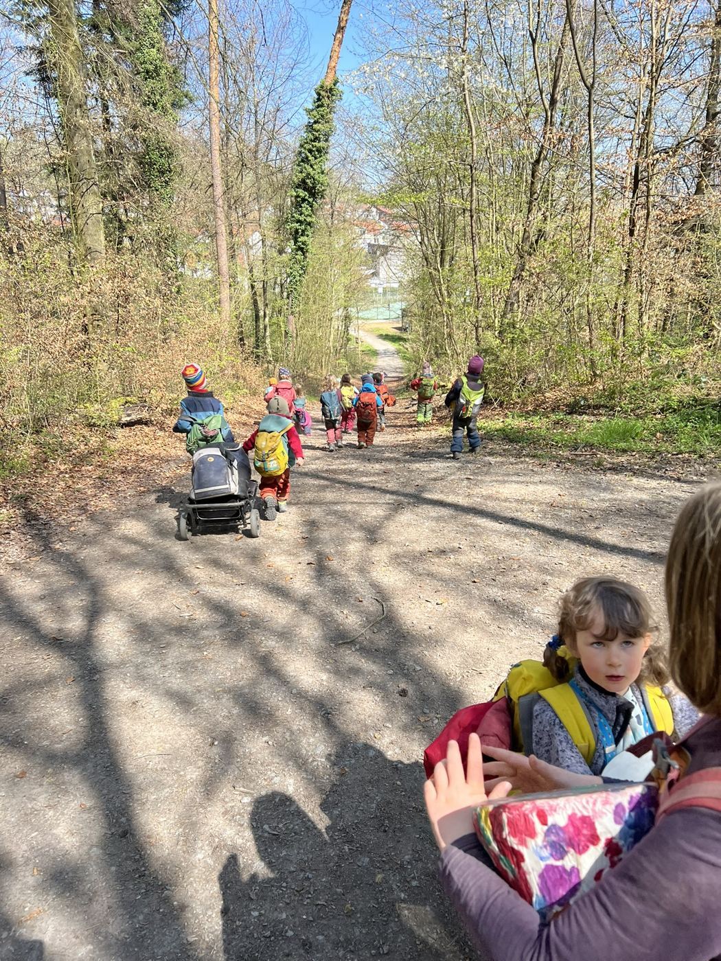 Die Waldstrolche unterwegs auf dem Waldweg